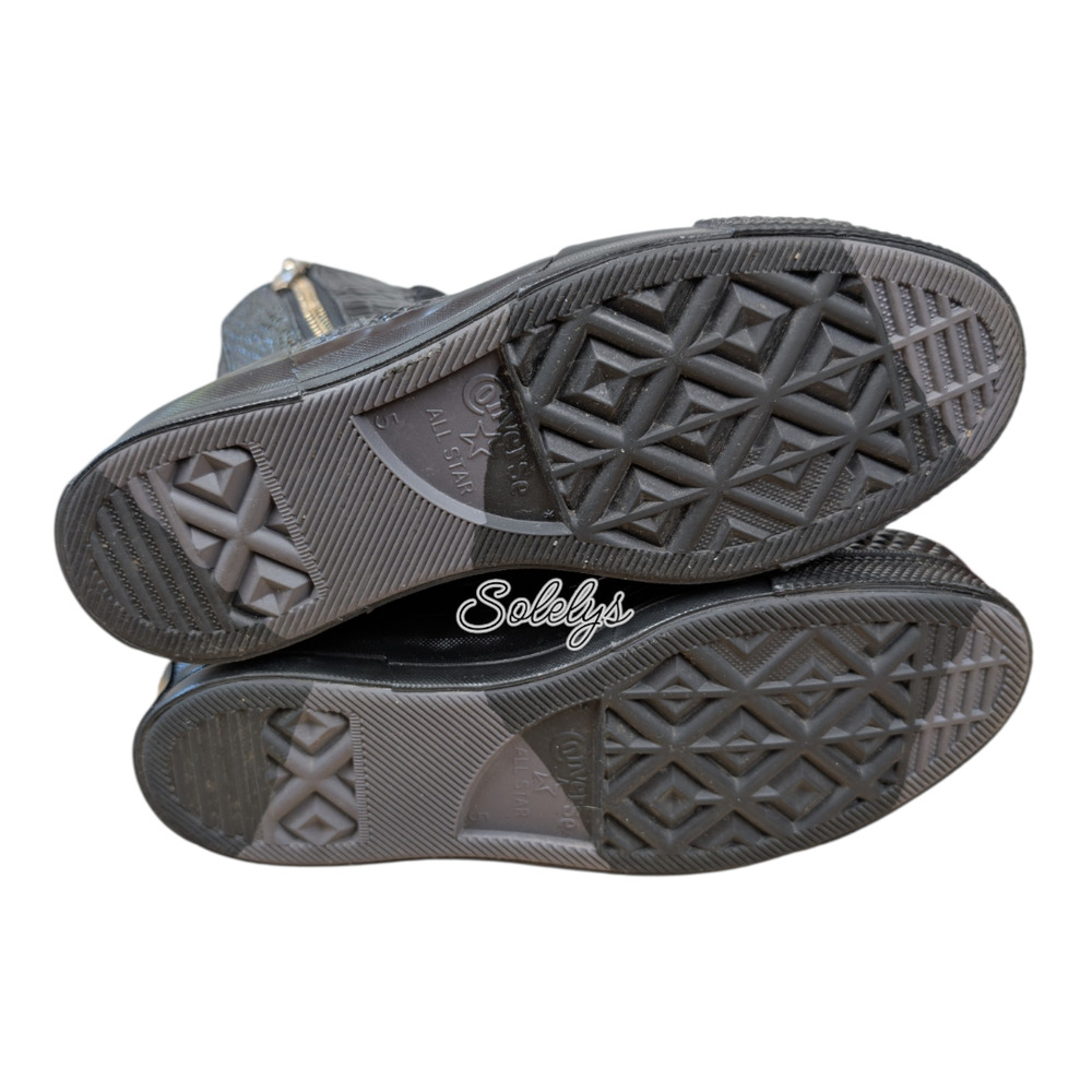 Converse Chuck 70 Plus XHI Calf High Platform Black Croc Custom Laced Sneaker 7 - Picture 7 of 10